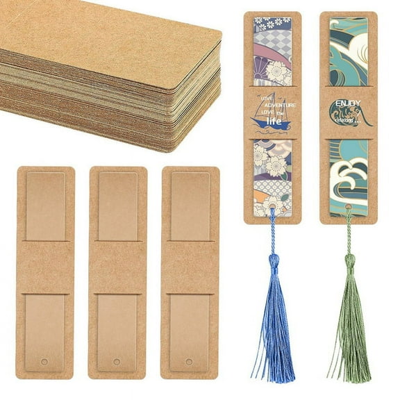 100 Pieces Resin Bookmark Holder Sleeves with Clear DIY Acrylic Bookmarks Colorful Pendant for