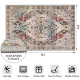 thumbnail image 4 of 5x7 Area Rug for Living Room - Neutral Beige Floral Vintage Design - Pet Friendly - Boho Washable Rug for Bedroom, Dining Room, 4 of 6