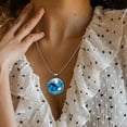 thumbnail image 3 of Dolphin Elegant Glass Circular Pendant Necklace - Stylish Necklaces for Women, 3 of 5