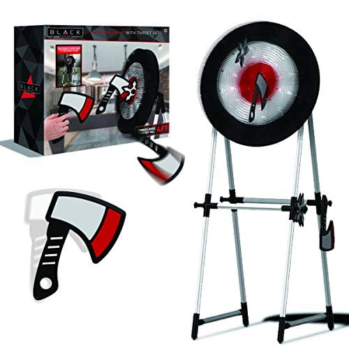The Black Series Axe Throwing Target Set, 3 Throwing Axes and Bristle Target, Active and Safe Play, Blunted Edges and Lightweight Plastic, Indoor or Outdoor Use and Backyard Fun
