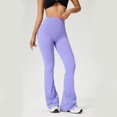 thumbnail image 5 of Sevpuikl Women's Flared Yoga Leggings High Waist Butt Lifting Tummy Control for Gym Pilates Workout Bootcut Pants Solid Color(Purple,XL), 5 of 6