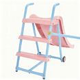 thumbnail image 7 of Mersco Baby Swing Set with Slide, 3-in-1 Outdoor Playset for Backyard with Flying Saucer & Classic Swing, Sturdy Metal Frame Playground Swing Set Toy for Kids,Pink, 7 of 7