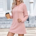 thumbnail image 5 of Guluxicc Casual Dresses for Women Long Sleeve Hooded Dresses Trendy Tunic Dress, Pink, XL, 5 of 6