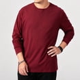 thumbnail image 6 of Thousandth Men's Plus Size Crewneck Tees Casual Long Sleeve Basic Top Soft Breathable Everyday Pullover Top for Daily, 6 of 9