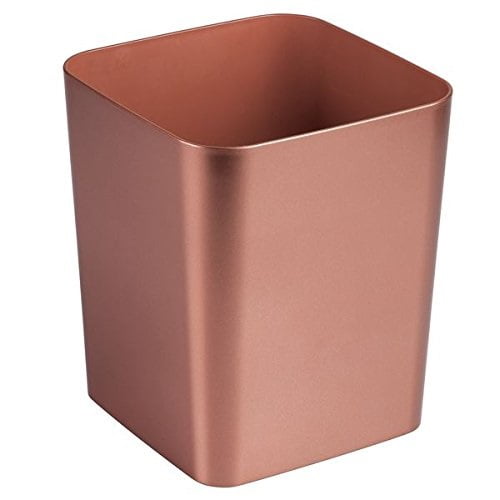 mDesign Square ShatterResistant Plastic Small Trash Can Wastebasket