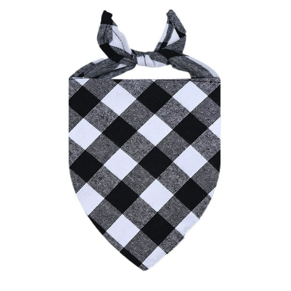 Plaid Pet Bandana Polyester for Dogs and Cats Machine Washable