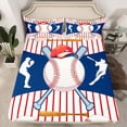 thumbnail image 2 of Feelyou Baseball Gaming Teens Twin Sheet Sets, Red Blue Lines Bedding, 3pcs, 2 of 7