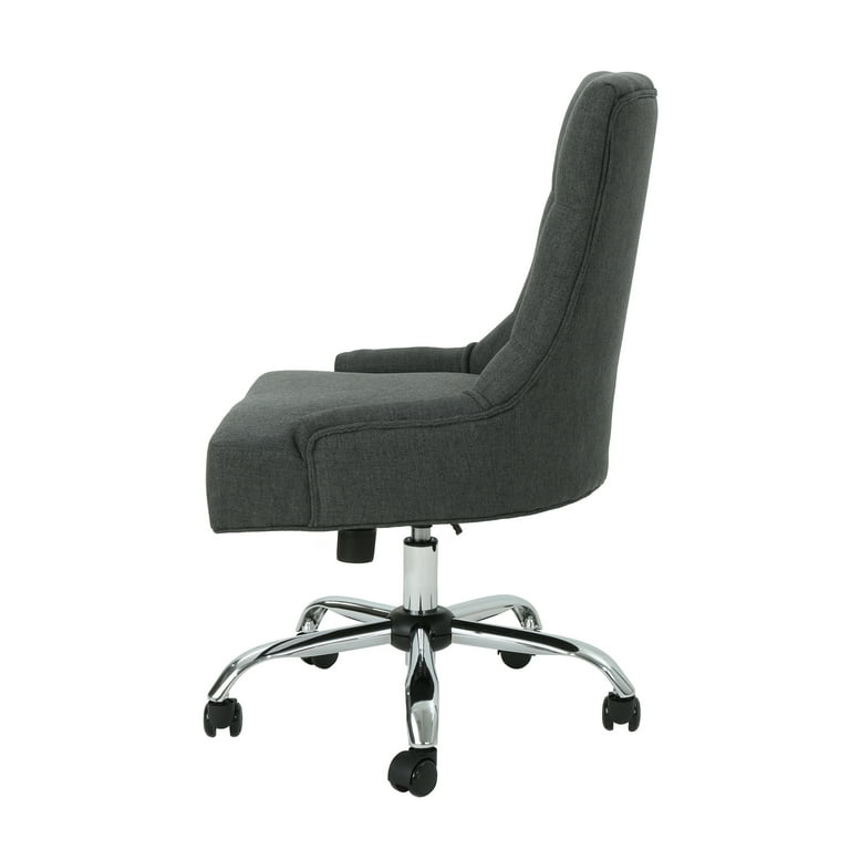 GDF Studio Bagnold Contemporary Tufted Adjustable Swivel Office Chair Dark Gray Fabric