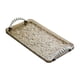 thumbnail image 3 of Bandeja rectangular para servir vasos de agua, organizador de tocador de baño para sala de estar Borde gris plateado., 3 of 9