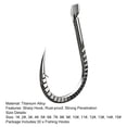 thumbnail image 7 of 30Pcs/Set 1-15 Fishing Hooks Sharp Rustproof Anti-corrosion Titanium Alloy Heavy Duty Barbed Carp Fishing Fishhooks Angling Supplies, 7 of 7