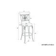 thumbnail image 3 of Linon Fleur De Lis Bar Stool, Dark Antique Brown, 30 inch Seat Height, 3 of 3