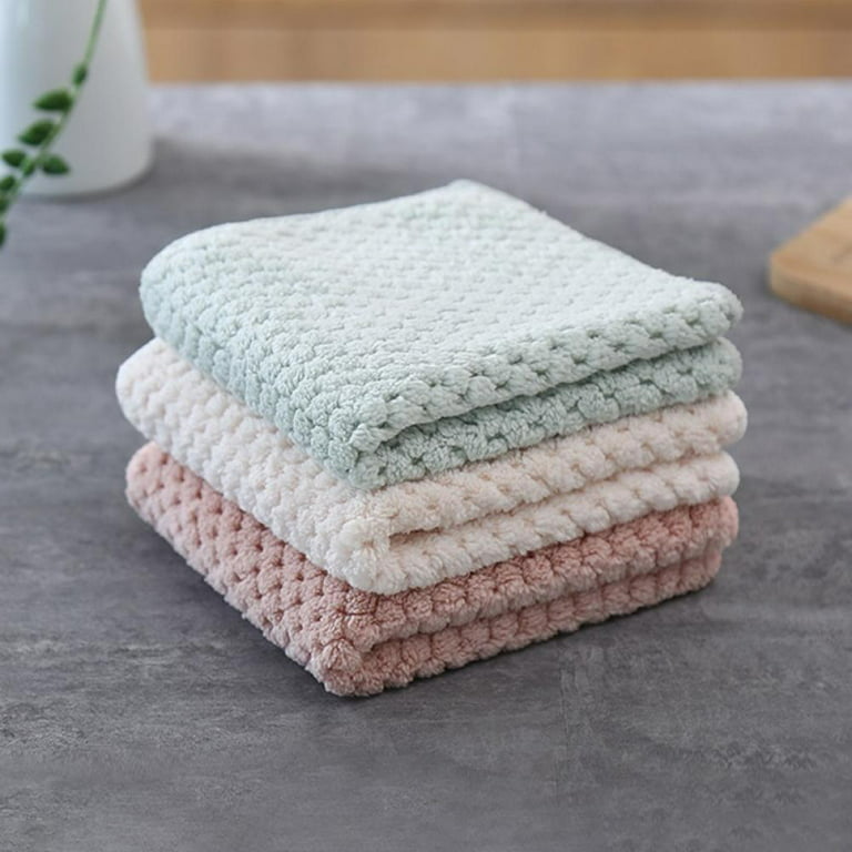 Walbest 5 Pack Microfiber Dish Cloth For Washing Dishes Striped Dish Towel  new