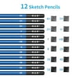 thumbnail image 3 of H&B42 Pieces Professional Sketch Pencils Set for Drawing Sketching Includes Sketch Graphite Pastel Charcoal Pencil Stick Eraser Sharpener Extender Sketchbook Carrying Bag Art Supplies Gift for Childre, 3 of 7