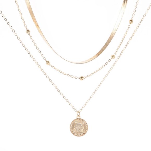 RKSTN Necklaces For Women Radiant Sunshine Multilayer Necklace S Imple Multilayer L Otus Pendant Necklace Name Necklace Personalized Jewelry For Women