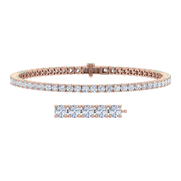 3 1/2 Carat Diamond Tennis Bracelet in 14K Rose Gold (6 Inch)