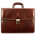 thumbnail image 1 of Full Grain Leather Briefcase Handmade Brown Laptop Bag Classic Style - Time Resistance, 1 of 5