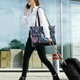 thumbnail image 5 of FORMRS Canvas Laptop Tote Bag for Women with 15.6" Computer Compartments Shoulder Handbag, Light Blue Anchor, 5 of 7