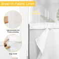 thumbnail image 3 of No Hook Grey Pure Color Shower Curtain with Snap in Liner Set, Aesthetics Contemporary Luxury Waterproof Fabric Bathroom Curtains with See Through Top Window, Hotel Style Modern 60 x 72 Inch, 3 of 9