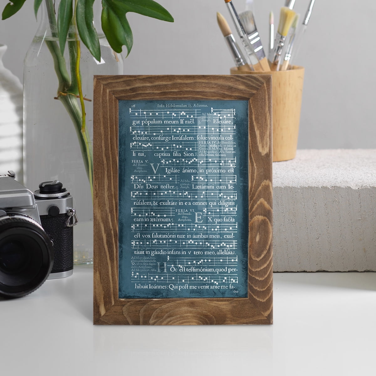 Graphic Songbook I -Framed Print w/glass-Walnut