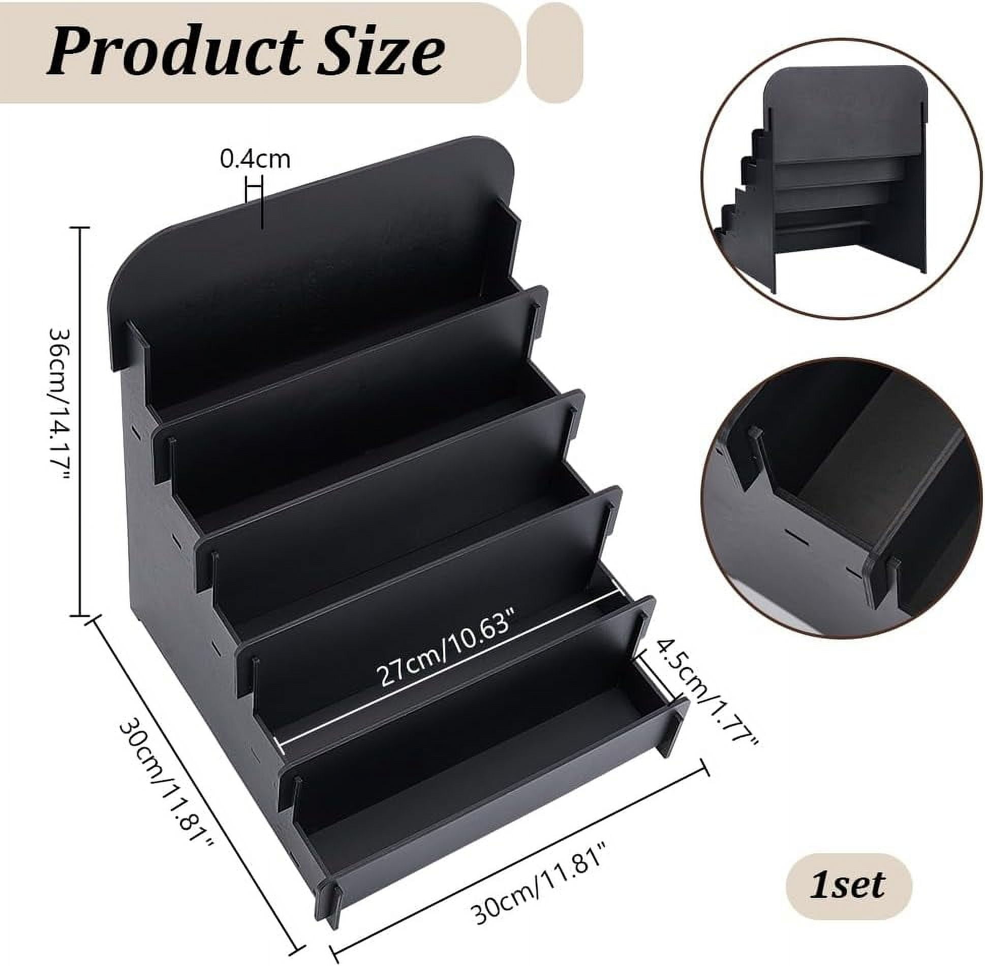 Greeting Card Display Stand 5 Tier Black Card Holder Card Organizer Bookmark Display Multipurpose Card Display Rack Display Stand For Birthday Cards Stickers Retail Showcase Vendor Events