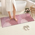 thumbnail image 4 of Pink Floral Pattern Bathroom Rugs Mat,Non Slip Microfiber Bathroom Rug,Rubber Backing,Soft Bathroom Mats for Bathroom Floor,Tub and Shower,60x24in(150x60cm), 4 of 5
