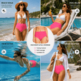 thumbnail image 5 of FEOYA Ladies Bikini Bottoms Womens High Rise Swim Brief Full Coverage Bathing Suit Bottoms Basic Swimsuit Swimwear Rose Red, 5 of 9
