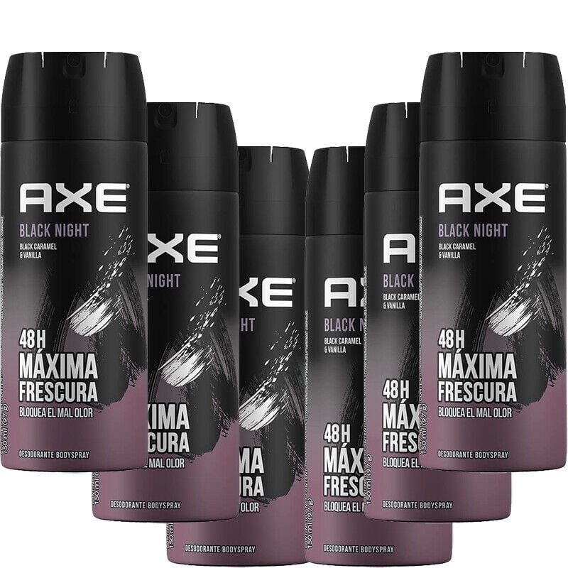 6 Axe Black Deodorant Body Spray, 150ml -