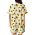 thumbnail image 4 of Womens Pajama Sets With Pocket, Vintage White Polka Dot Sunflower Lounge Sets Short Sleeve Sleepwear PJ Sets for Women, 4 of 6