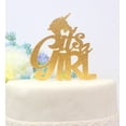 thumbnail image 4 of All About Details Unicorn Theme It's A Girl Cake Topper, 1pc, Party Decor, baby shower cake topper, unicorn theme baby shower decoration, Glitter Topper (Gold), 4 of 4
