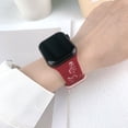 thumbnail image 3 of Silicone Band for Apple Watch 38mm 40mm 41mm 42mm (S10), Cute Butterflies Floral Engraved Soft Sport Band Adjustable For Apple Watch Series 10 9 8 7 6 5 4 3 2 1 SE, Winered, 3 of 6