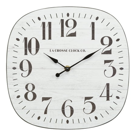 La Crosse Clock 11 inch Sylvie MDF Analog Quartz Wall Clock, 404-3428