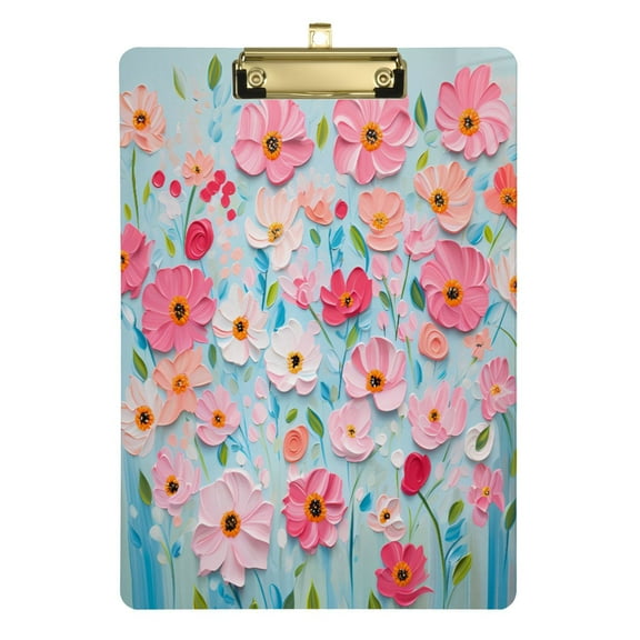 Floral Oil Paint Acrylic Clipboards A4 Standard Letter Size Clipboard 12.5" X 9" Clip Board for Students Teacher Office