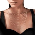 thumbnail image 7 of Freshwater Pearl Double Layer Necklace | 925 Sterling Silver Pearl Choker Chain Hypoallergenic 16" + 2" | RJ Designs, 7 of 7