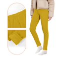 thumbnail image 4 of Girls Fleece Lined Thickened Slim Fit Base Layer Leggings Stretch Waist Full Length Plain Knit Thermal Pants, 4 of 6