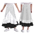 thumbnail image 5 of Sholeno Kids Girls Spanish Flamenco Dance Skirts Polka Dot Ruffle Long Mexican Folklorico Dancewear White 16, 5 of 6