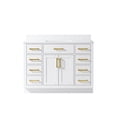 thumbnail image 2 of ANGELES HOME 48-Inch Bathroom Vanity with Sink, Freestanding Solid Wood Vanity with 2 Soft-Close Doors, 8 Dovetail Drawers and 1 Flip Drawer, Cultured Marble Countertop, 2 of 4