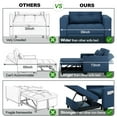 thumbnail image 5 of Pull Out Convertible Sleeper Sofa Bed Linen with Storage USB Port Cup Holder Side Pocket Pillow Adjustable Backrest, Blue, 5 of 11