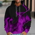 thumbnail image 2 of Fengqque Chandails à Capuchon pour Hommes Grande Taille à Cordon Décontracté Manches Longues Imprimé Flamme 3D Graphique Chandail à Enfiler Col Rond Chandails Violet 12(TTG), 2 of 5