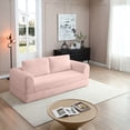 thumbnail image 4 of 2-In-1 Folding Convertible Sofa Bed, Modern Corduroy Sleeper Couch with 2*Pillows, Futon Modular Upholstered Boneless Sofa Set with Pull-Out Bed, Folding Floor Modular Couch for Living Room (Pink), 4 of 7