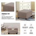 thumbnail image 4 of MesaSe Square Ottoman Covers Ottoman Slipcovers Folding Storage Stool Furniture Protector Form Fit with Elastic Bottom  Stretch High Spandex Small Checks Jacquard Fabric Brown XL 35”- 44”, 4 of 6
