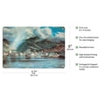 thumbnail image 2 of Honolulu Harbor 1850 - Vintage Hawaiian Lithograph Print by Peter Hurd c.1949 - 8 x 12 inch Vintage Metal Tin Sign, 2 of 4