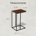 thumbnail image 5 of COZAYH Farmhouse C Shaped Couch End Table with Burl Finish Tray Top, Small Snack Sofa Side Table with Metal Frame for Living Room, Bedroom, Easy Assembly, Fir Wood, Brown, Black, 5 of 8