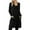 Black, variant on Long Duster Cardigan Open Front Drape Fit Long Sleeve Dual Side Pockets Lightweight Office Layering Cover Up Navy 5XL