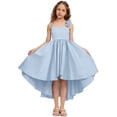 thumbnail image 7 of CPNG Girls' Satin Asymmetrical High-Low Dress – Sleeveless Sweetheart Neckline with 3D Rose Accents, Flowy Party Gown for Flower Girl, Wedding Guest & Birthday Celebrations, 7 of 7