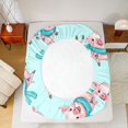 thumbnail image 5 of Homewish Funny Farm Pig Full Size Sheets for Child, Kawaii Cute Animal Bed Sheets, Blue Pink Cartoon Sheet Sets, Luxury Bedroom Decor, 4pcs, 5 of 7