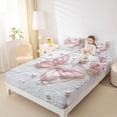 thumbnail image 3 of Erosebridal Sequin Print Butterfly Queen Sheet Sets,Pink White Bed Set For Girls Kids 4-Piece, 3 of 6