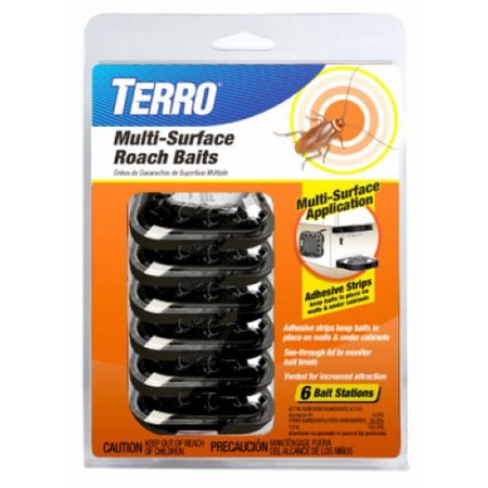 Terro T500 6-Pack Multi-Surface Roach Bait Stations - Quantity of 4