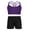 Purple, variant on Miaeowve Kids Girls 2-Piece Gymnastics Dance Outfits Athletic Crop Tops and Booty Shorts Activewear Set Black 14