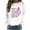 White, variant on WREESH Women's Graphic Letter Pink Ribbon Sweatshirt Long Sleeve Breast Cancer Awareness Top Black