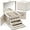 A.White, variant on Jewelry Box 4-Tier,Jewelry Boxes & Organizers with Handle,3 Drawers Travel Jewelry Case with Mirror,Jewelry Storage,Earrings Necklace Rings Valentines Wedding Gift for Women Girl White